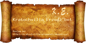Kratochvilla Erzsébet névjegykártya
