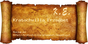Kratochvilla Erzsébet névjegykártya