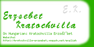 erzsebet kratochvilla business card